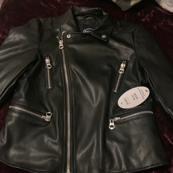 Scoop Jackets & Blazers - NWT Scoop Women’s Faux Leather Moto Jacket Black Size S